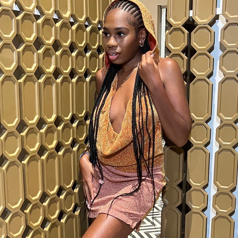 Glam Mini Hoodie Dress